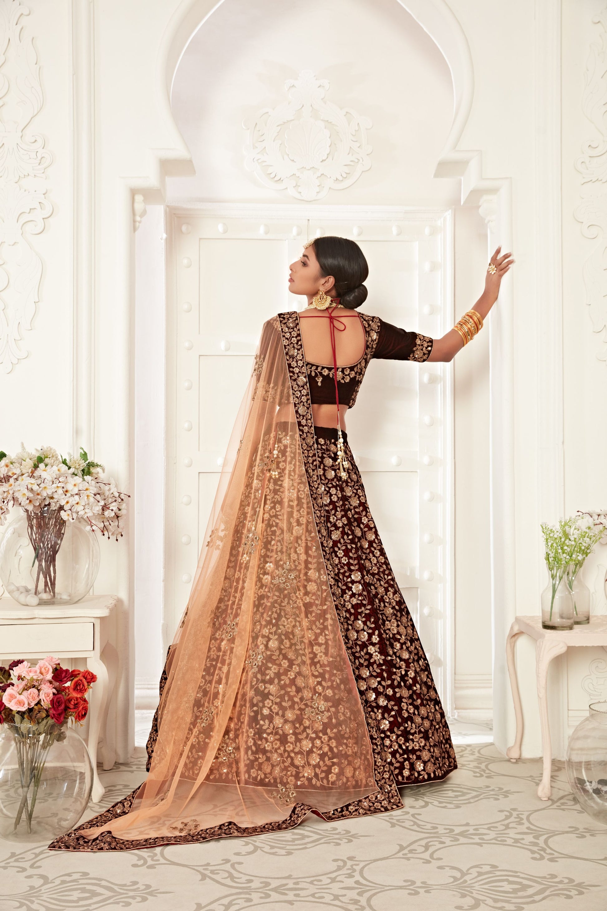 maroon lehenga for wedding