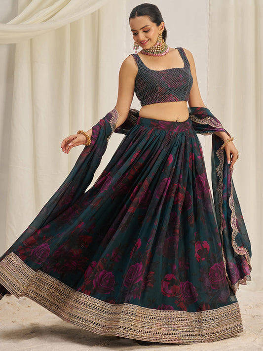 Organza Lehenga with Dupatta