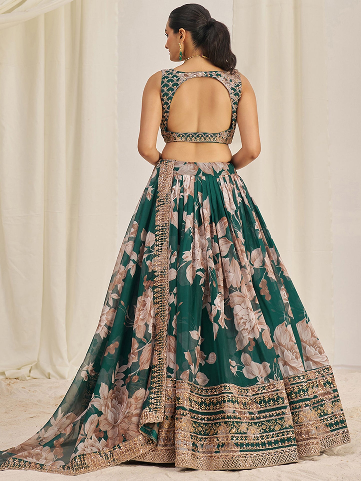 Floral Organza Lehenga