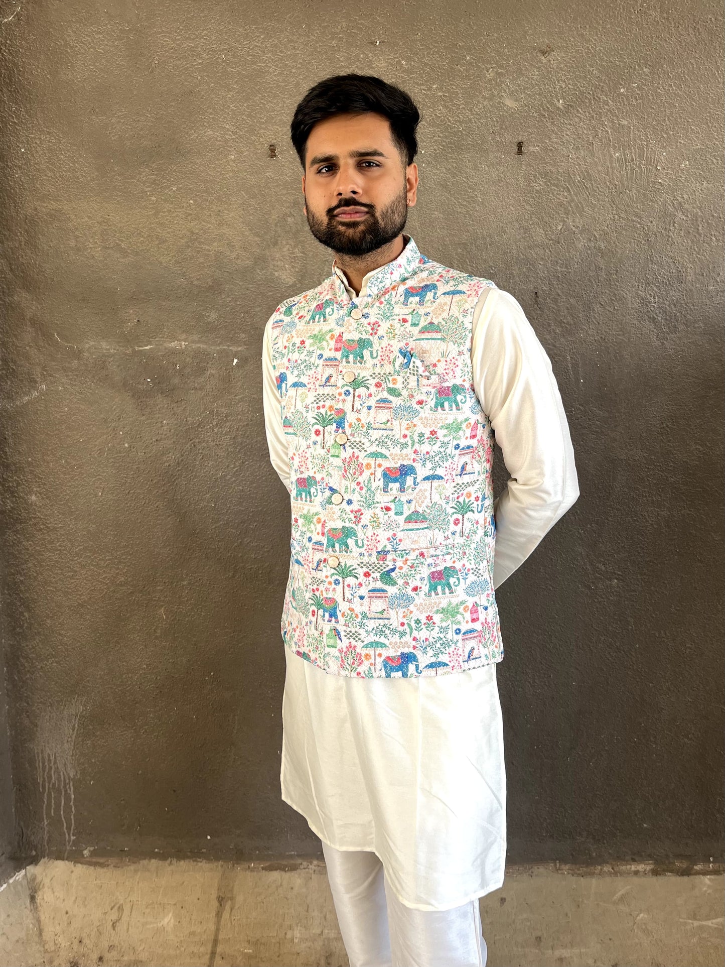 Modern Kurta pajama with Jacket for wedding