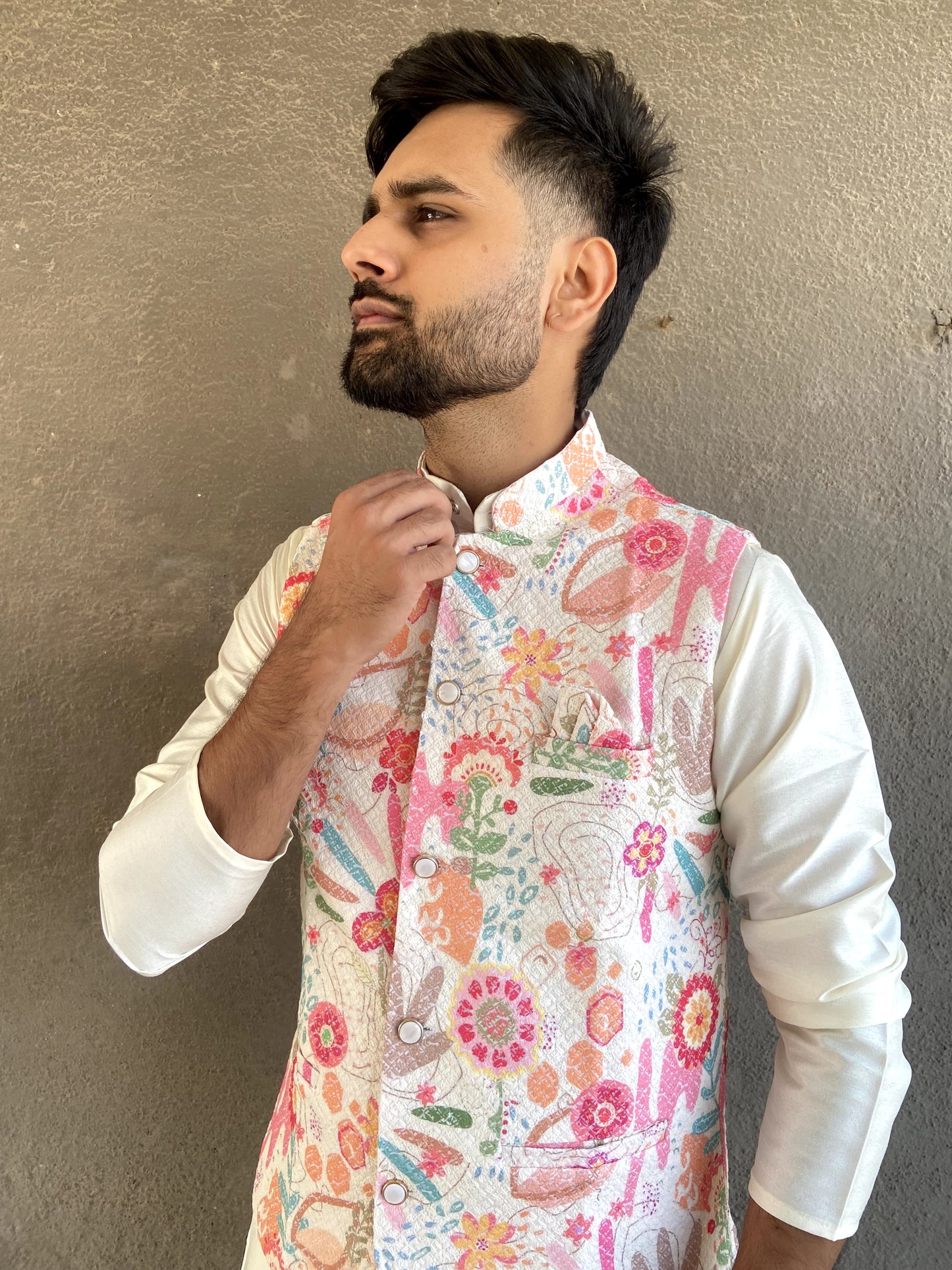 Kurta pajama with jacket for mens sale
