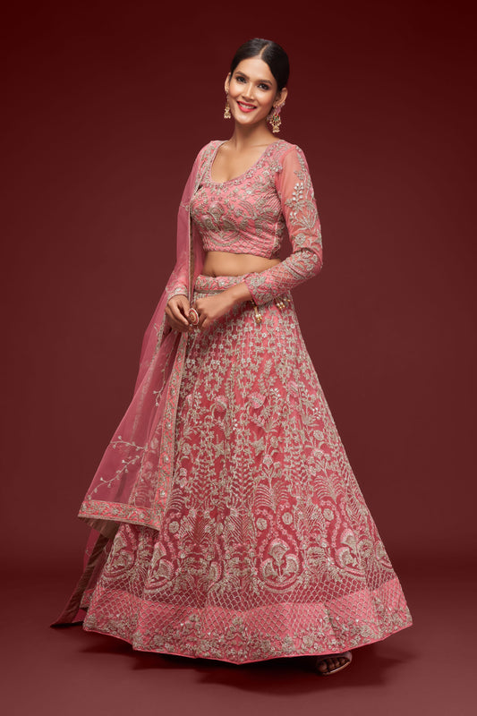 Pink color lehenga choli