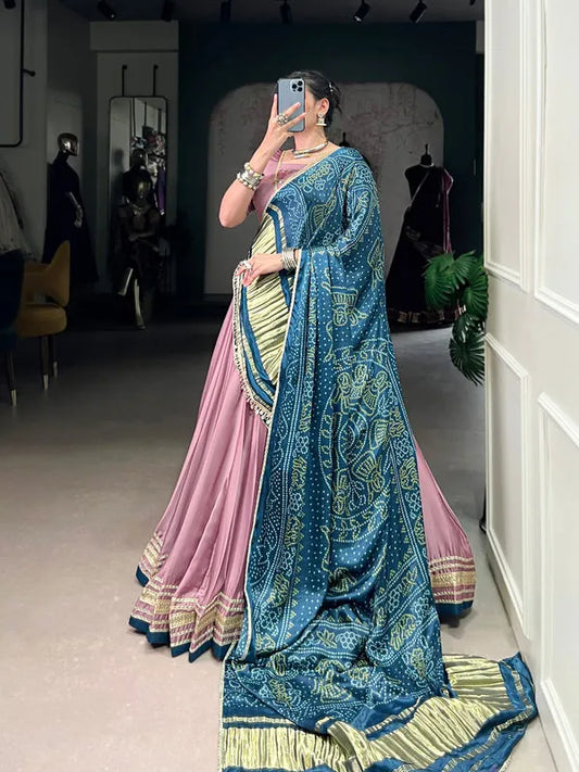 Onion color silk lehenga in USA