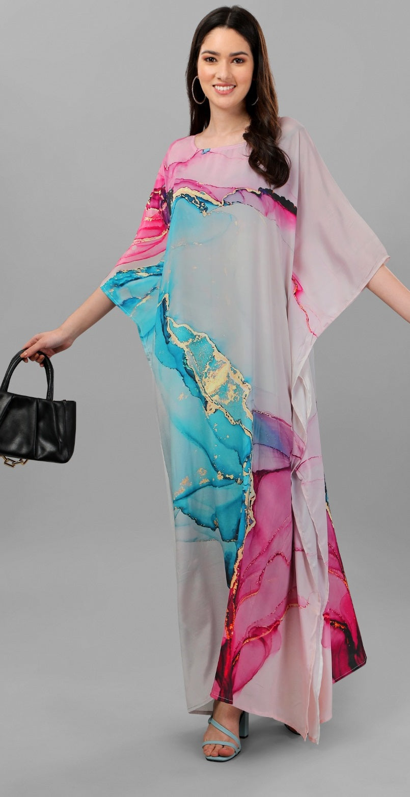 white christmas dresses Kajal Style Cotton Multicolored Kaftans Dress with Fancy Embroidery –  Stilento