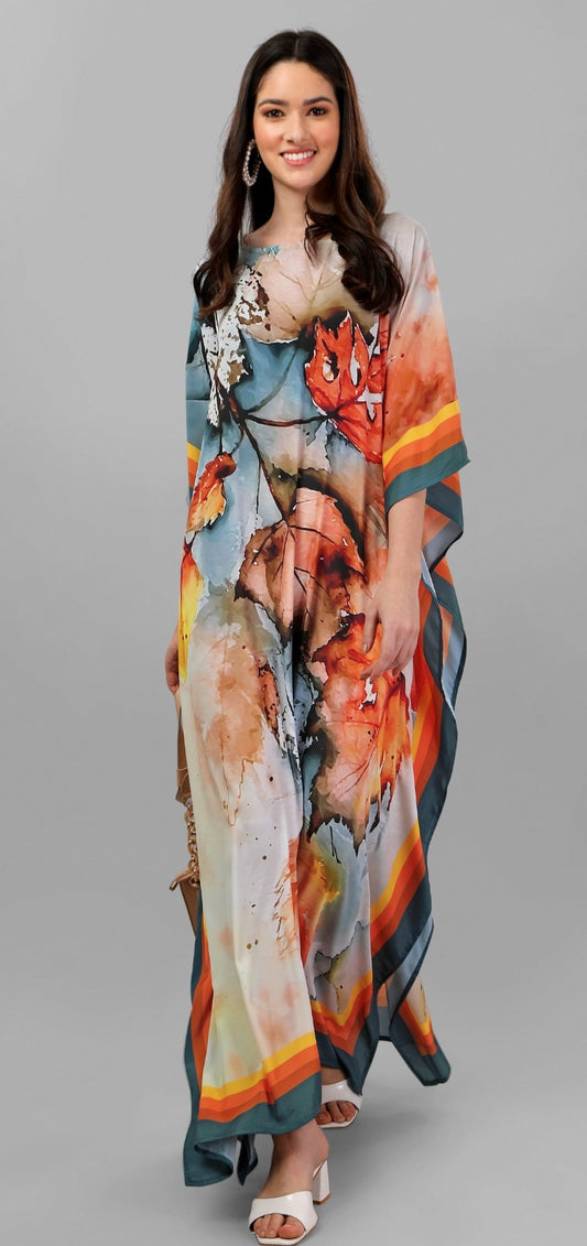 Multi color printed caftan with price