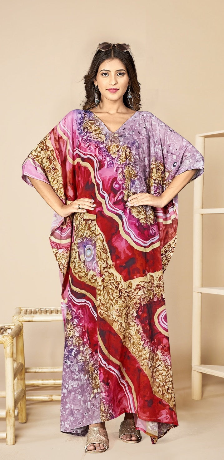 Women Lightweight Printed Dress Wedding Guest Wear Kaftan – Ragthm
