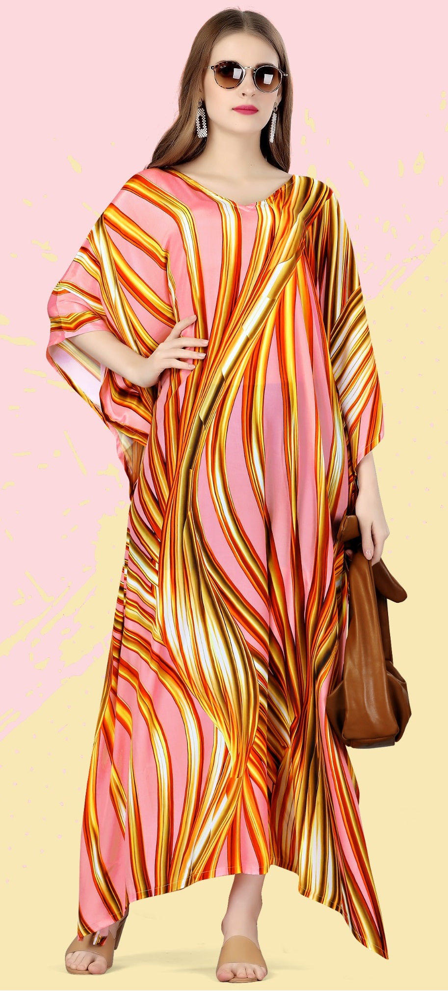 kaftan ladies dress Indian Printed Loose Kaftan Beach Cover Up Women Dress – Ragthm