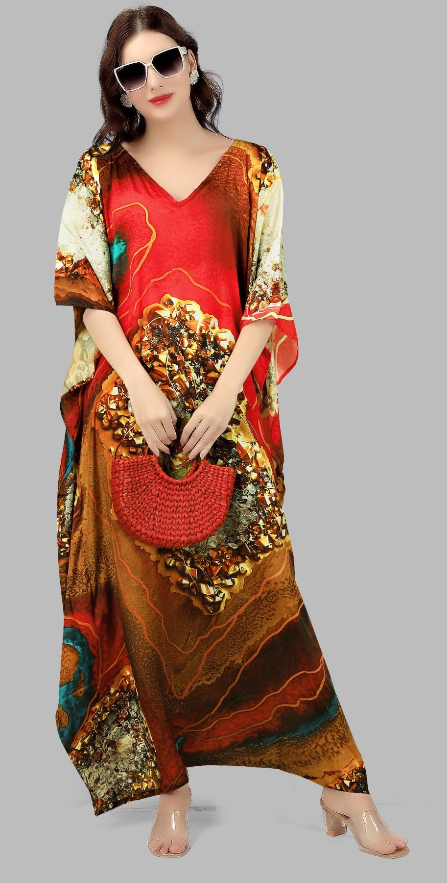 Maxi women kaftan party wear with sleeves