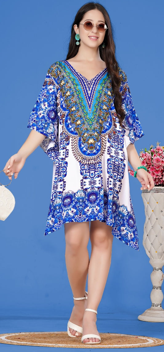 Women short kaftan dress party wear
