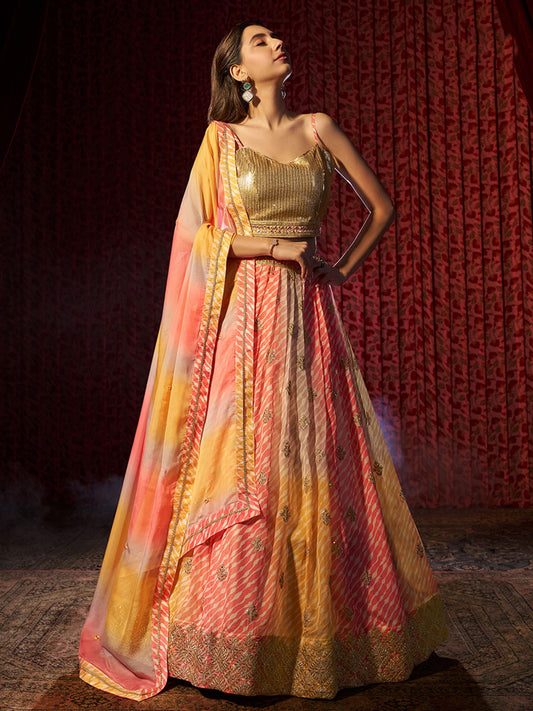 Party Wear Organza Lehenga