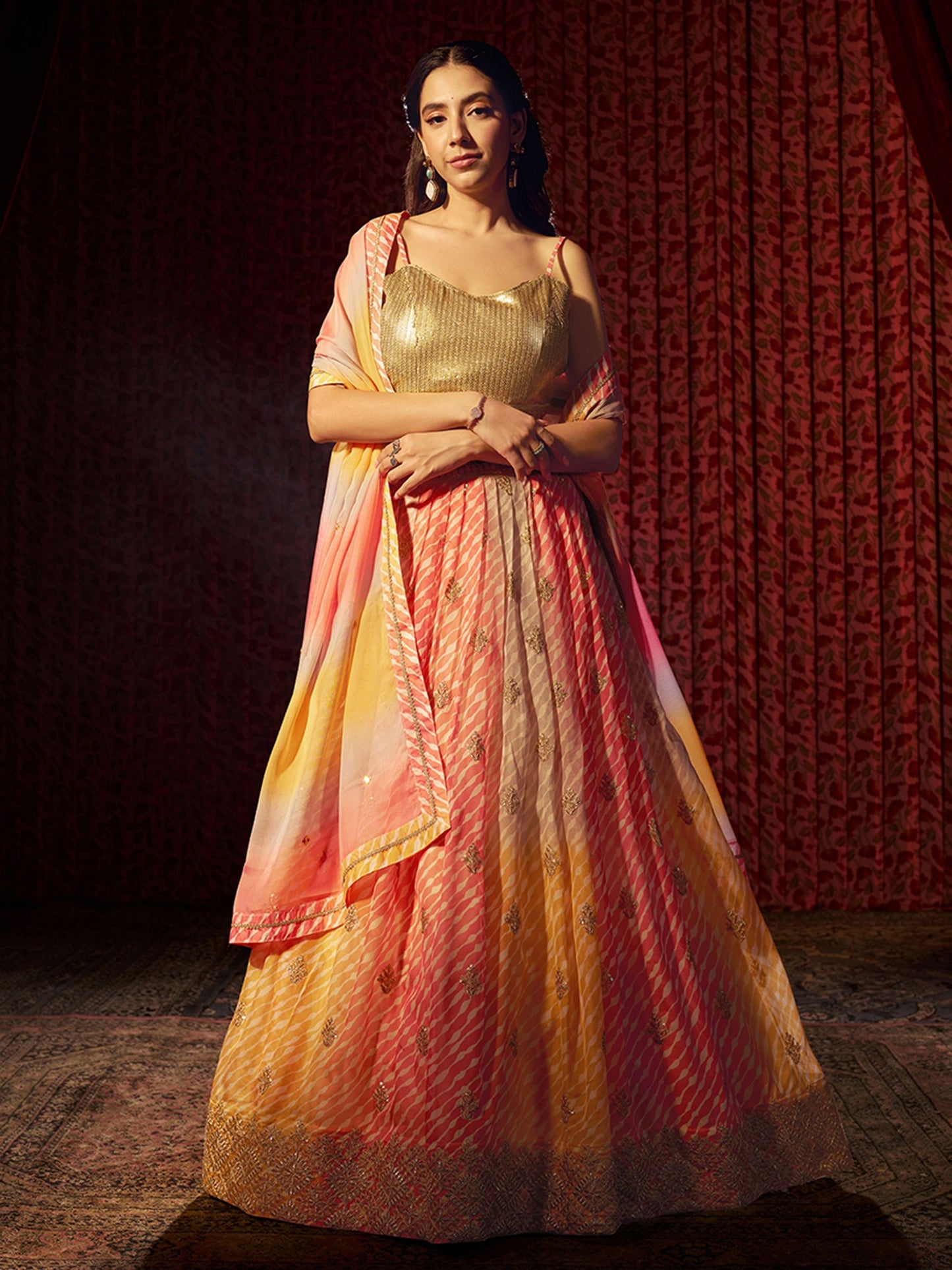 Organza Lehenga With Dupatta
