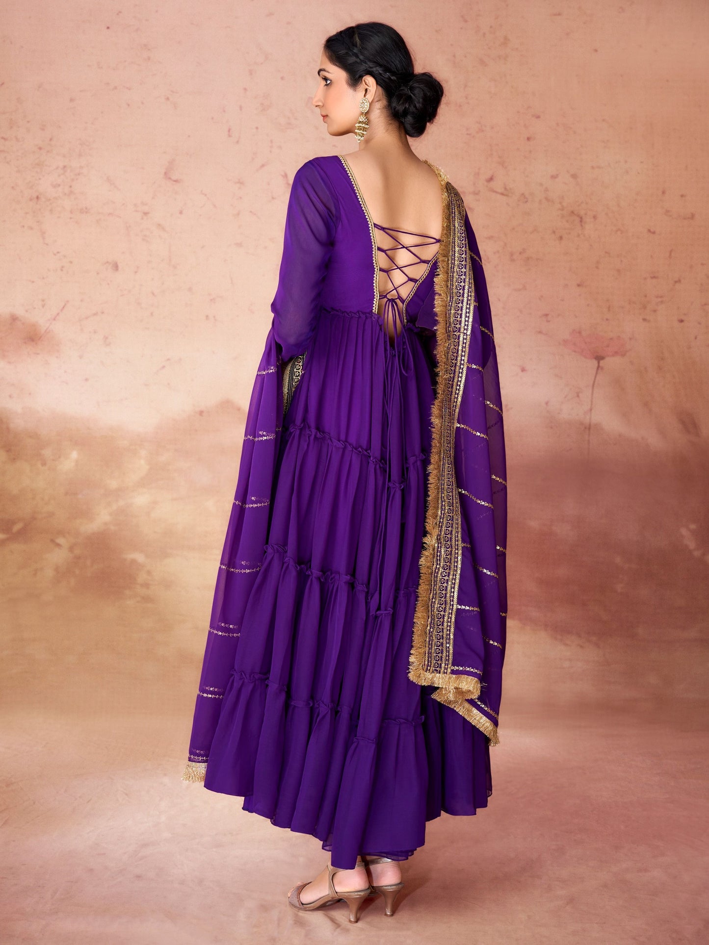 Wedding wear Voilet georgette salwar suit for women price