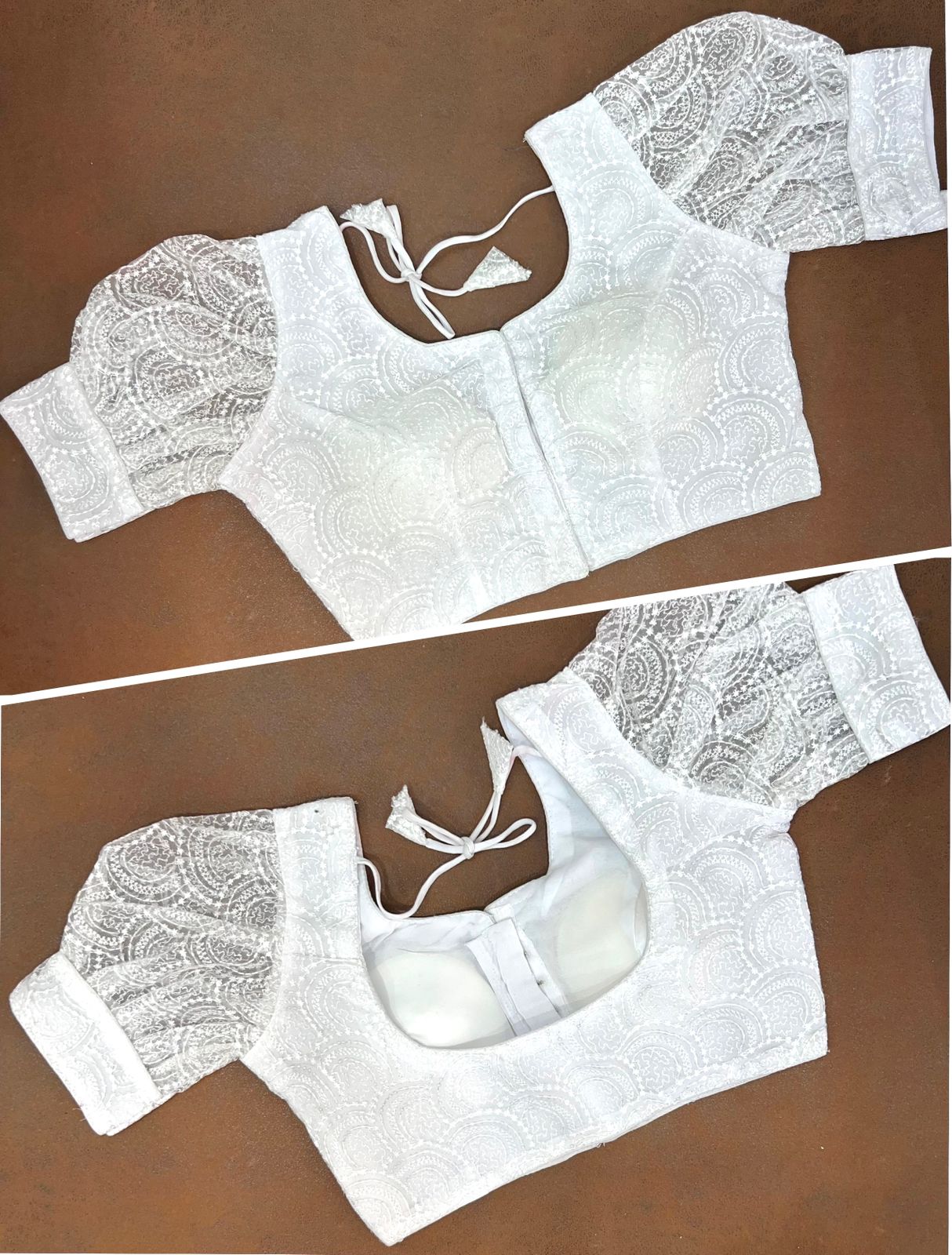 White color net designer blouse