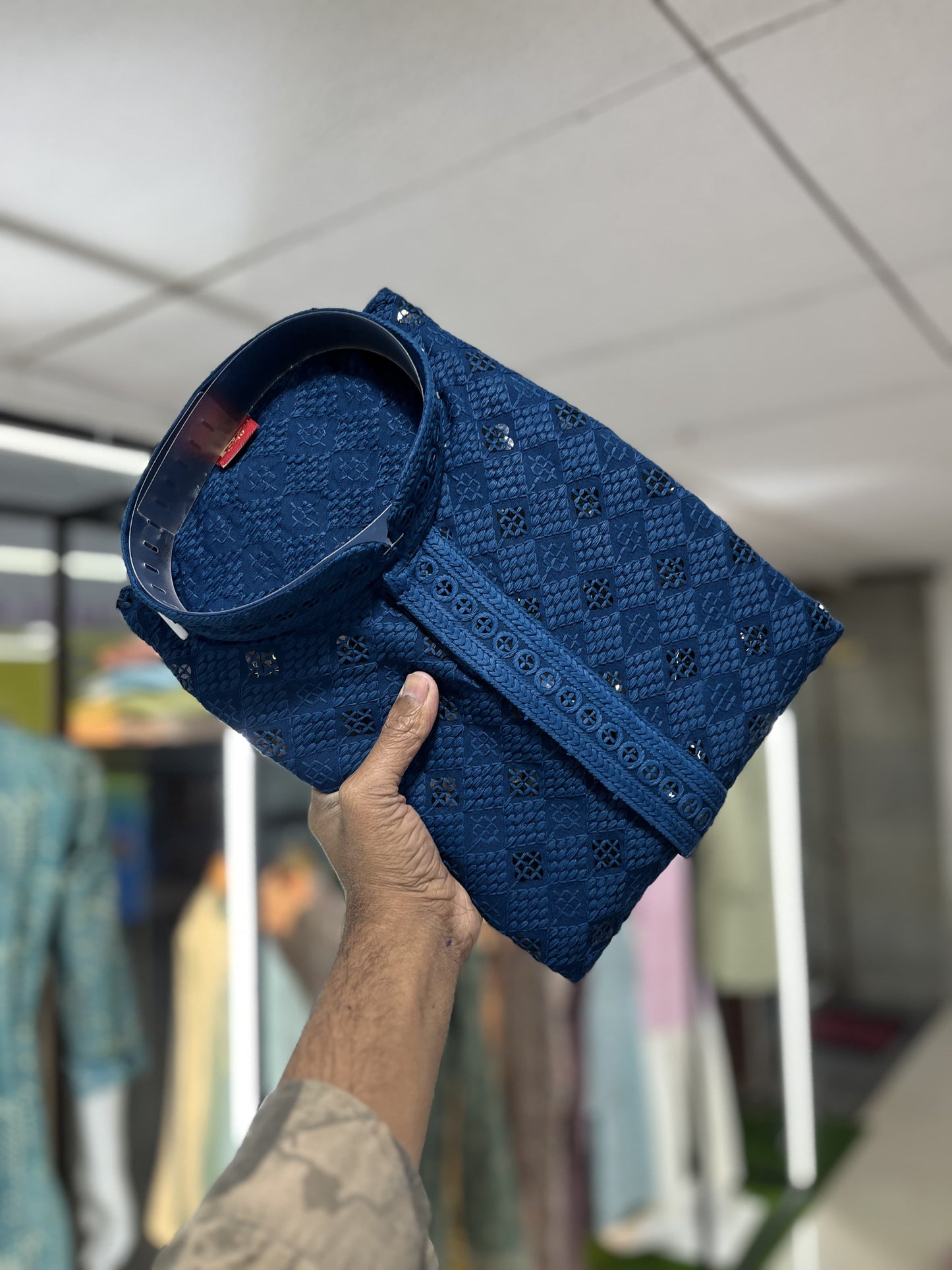 Long sleeve rayon kurta for men wedding