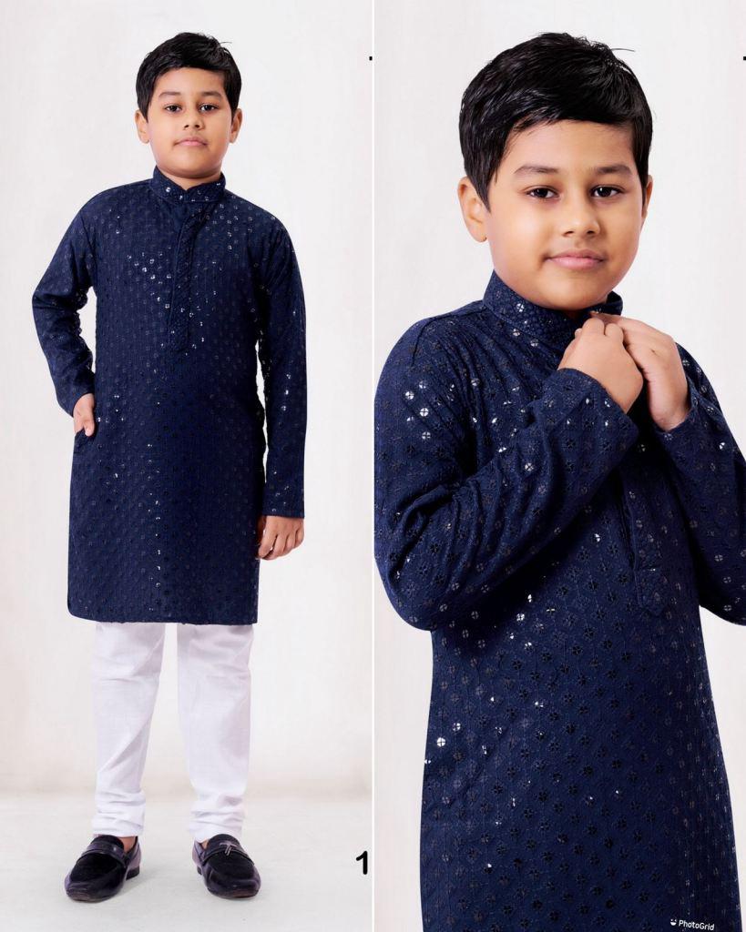 Wine Chikankari Kurta For Kids Boys Ethnic Wear Kids Kurta Pyjama
