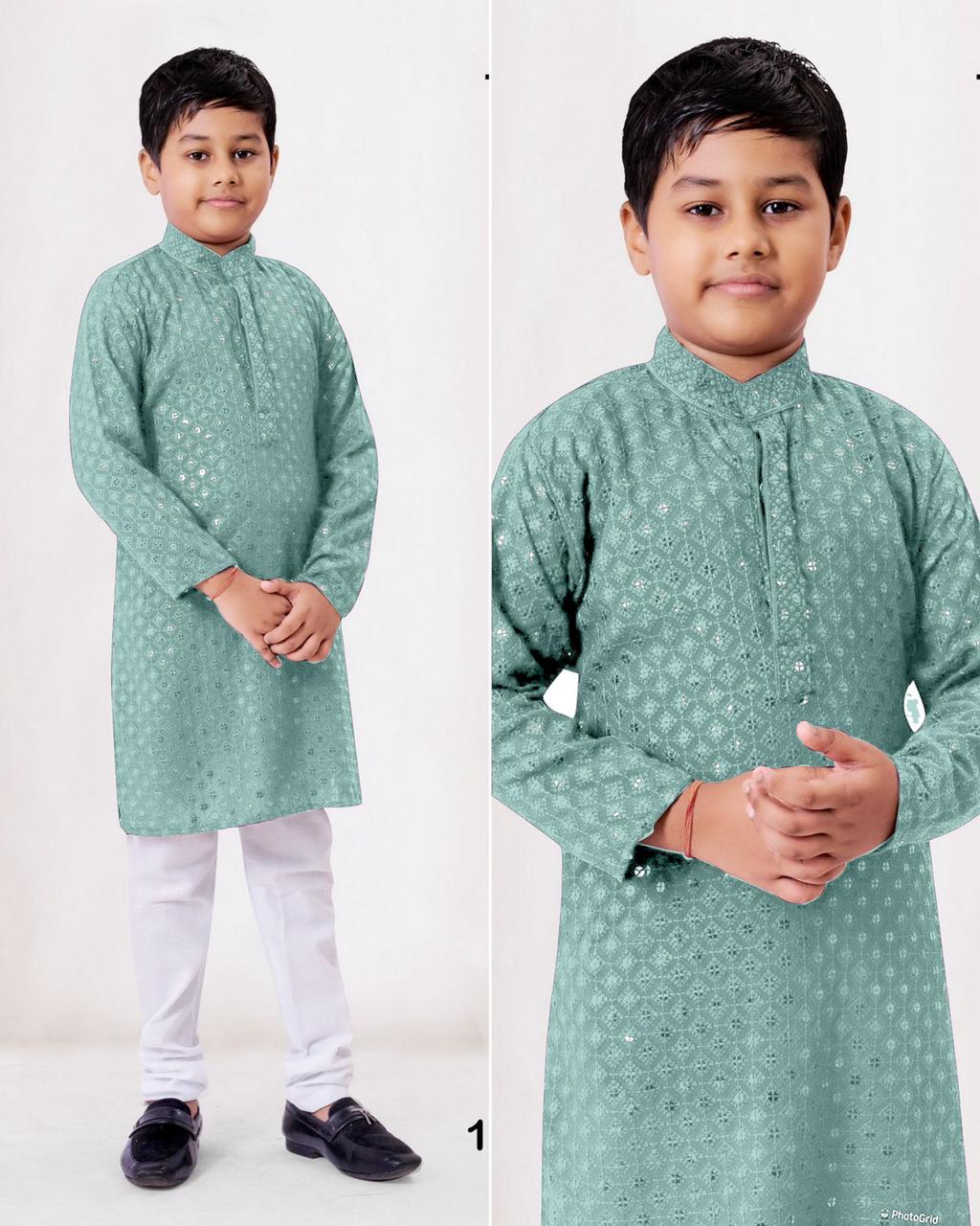 Wine Chikankari Kurta For Kids Boys Ethnic Wear Kids Kurta Pyjama