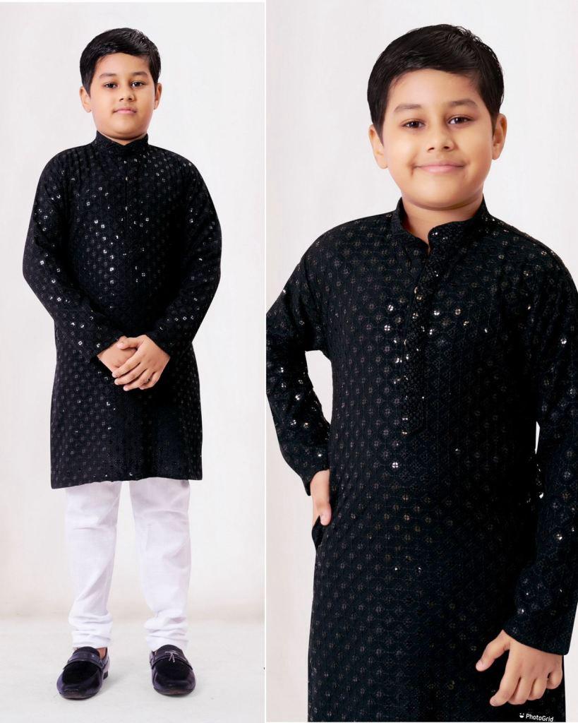 Wine Chikankari Kurta For Kids Boys Ethnic Wear Kids Kurta Pyjama