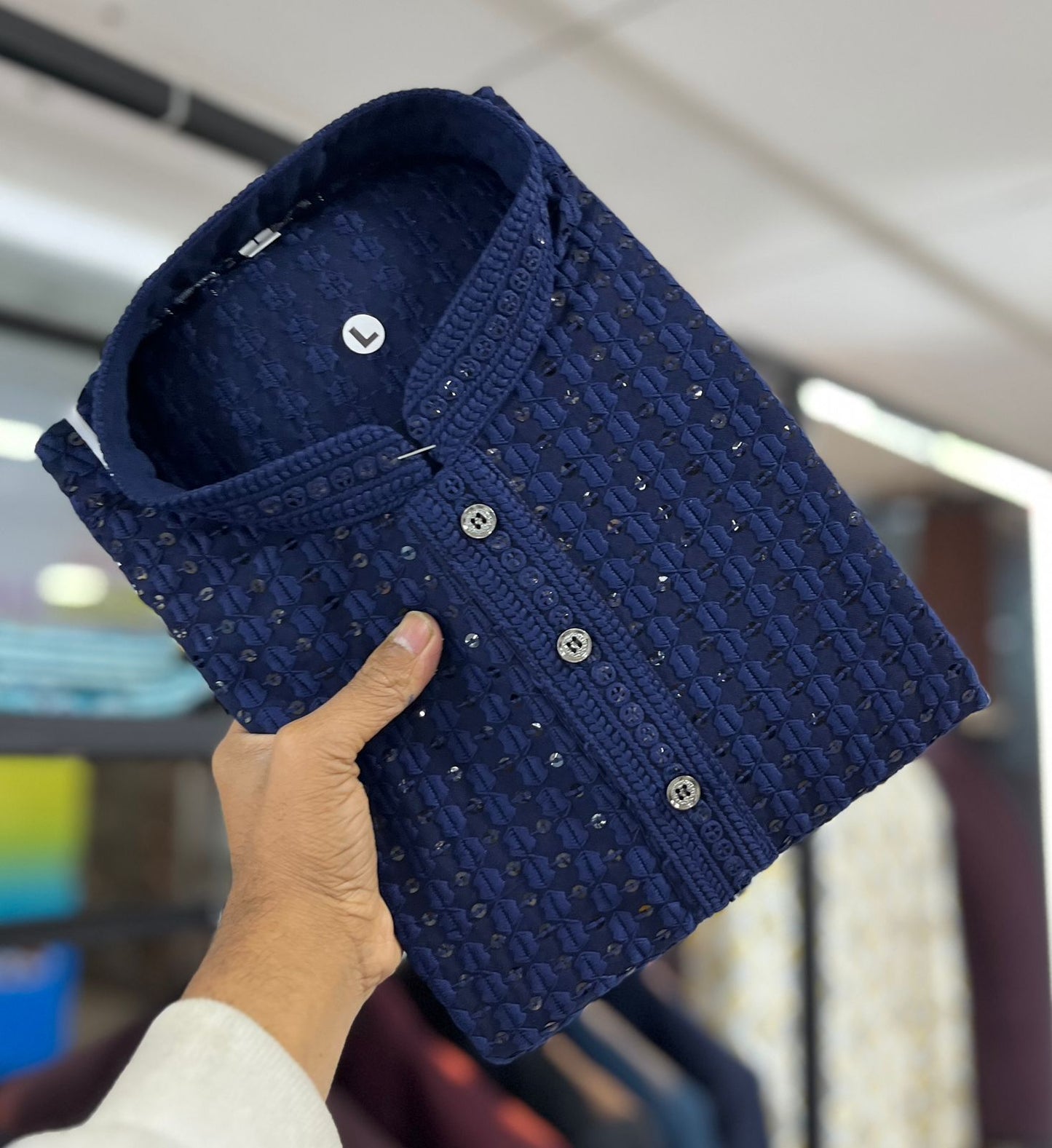 Blue color fancy kurta