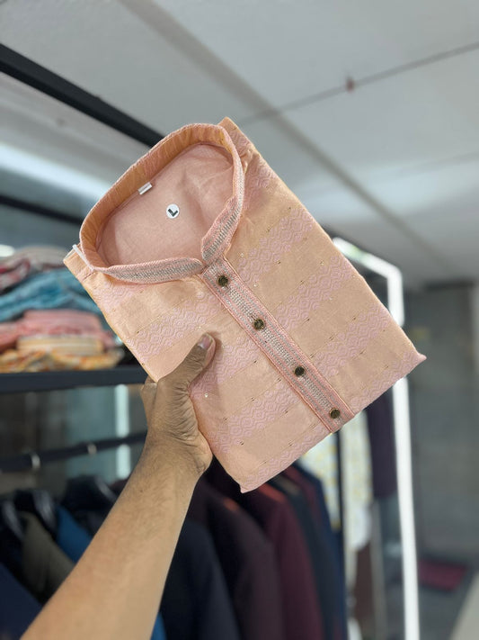 Jacquard silk mens kurta price