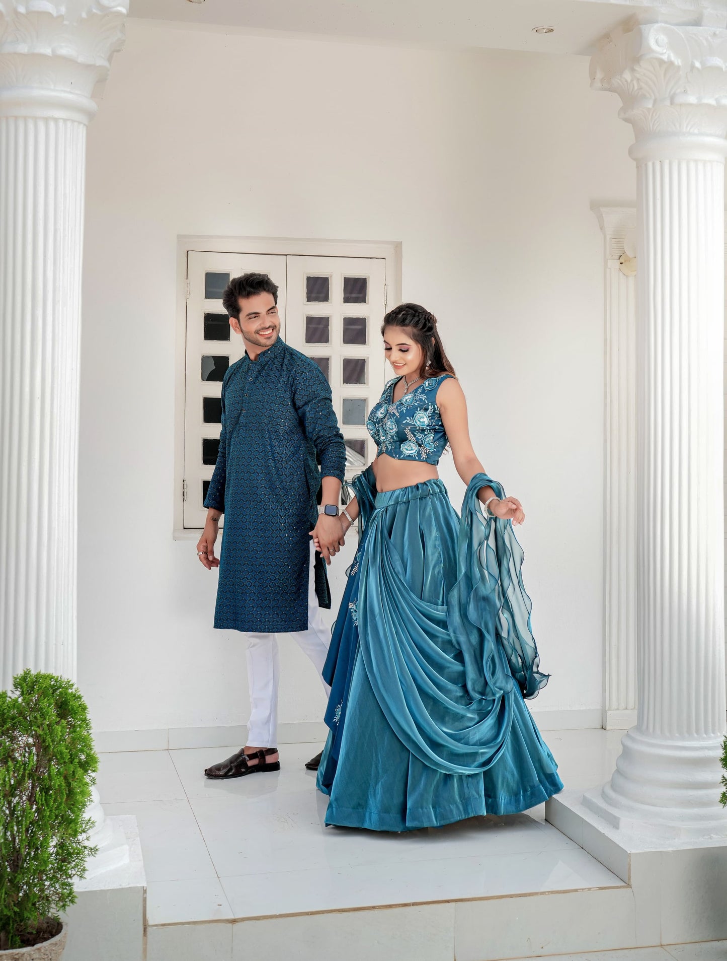 Matching Indian traditional outfits for couples