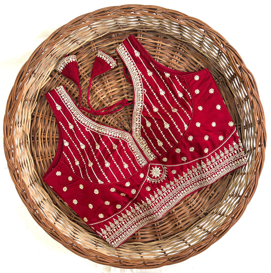 Maroon color lehenga blouse