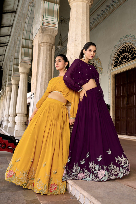 georgette wedding lehenga choli