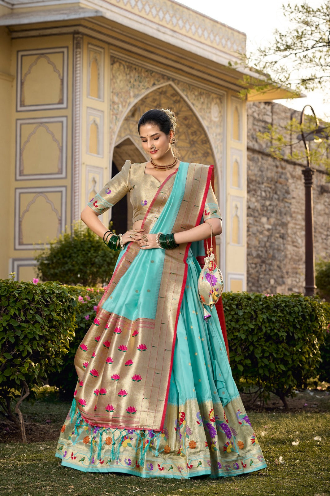 Jacquard silk Ghagra choli