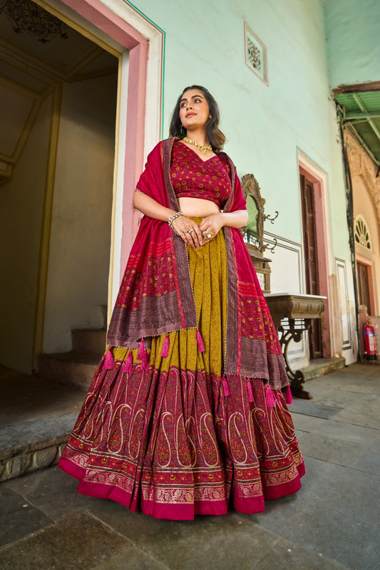 Mustard Color Traditional Silk Lehenga Choli