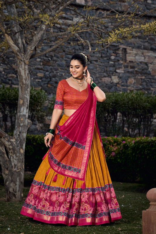 Tussar silk lehenga choli with dupatta price