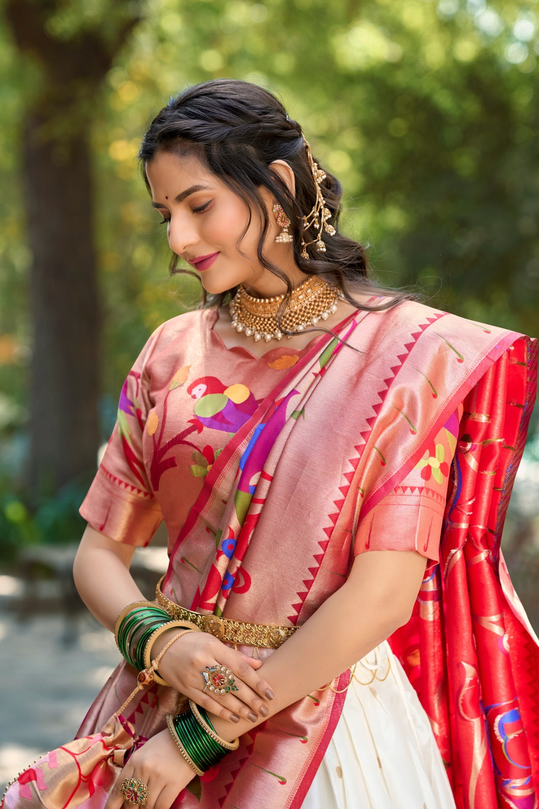 White silk lehenga choli party wear