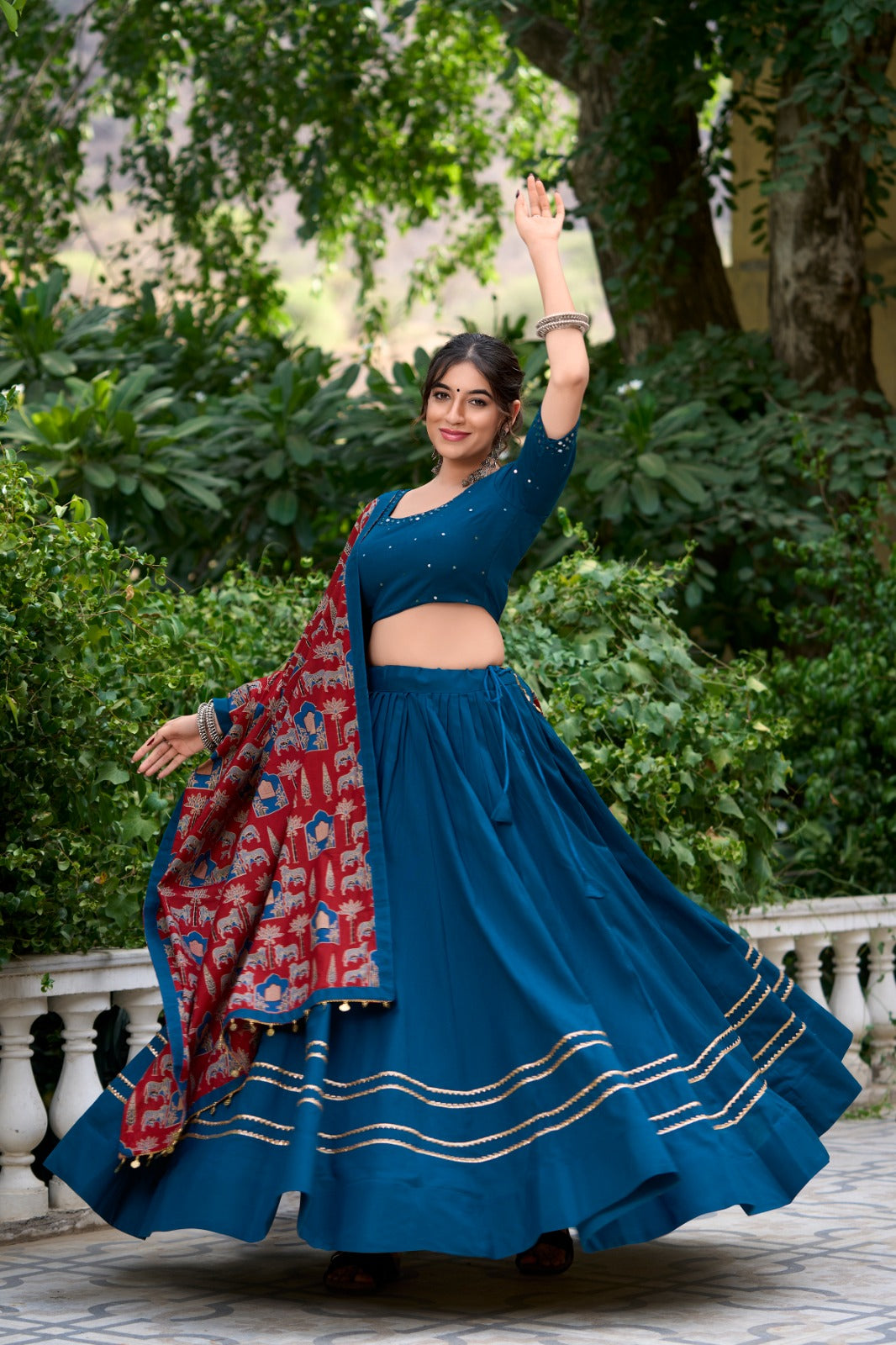 Black Cotton Lehenga Choli with Gota Patti for Wedding Wear