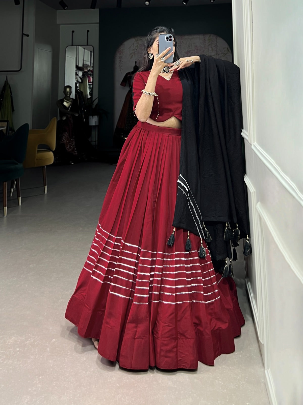 maroon indian lehenga choli online for party