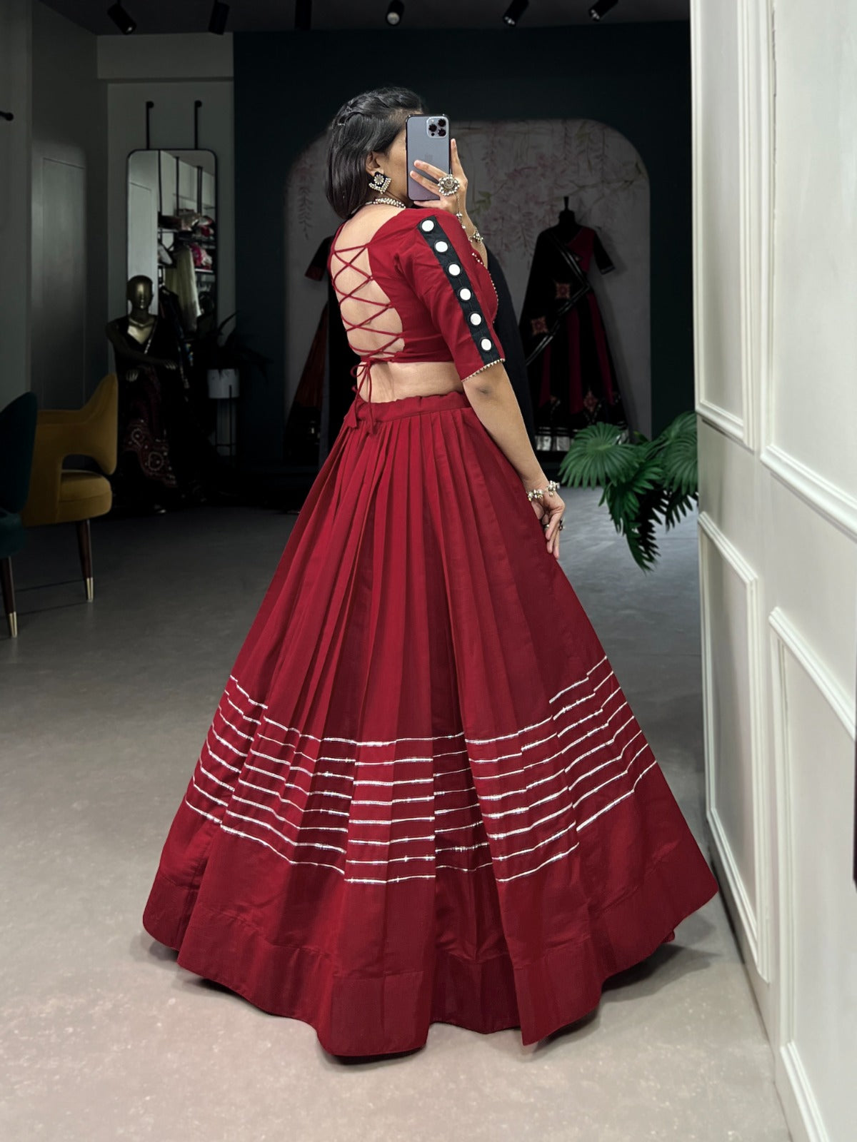 ready to wear designer black navratri lehenga choli