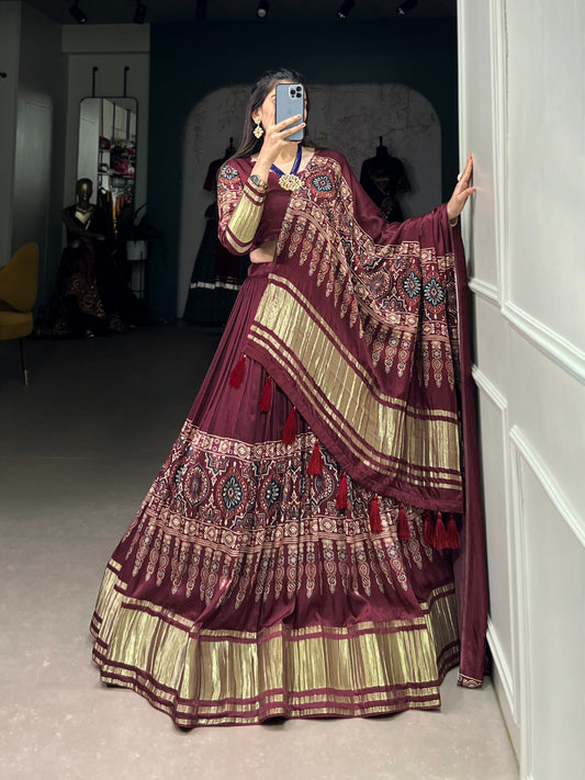 Maroon Lehenga combination