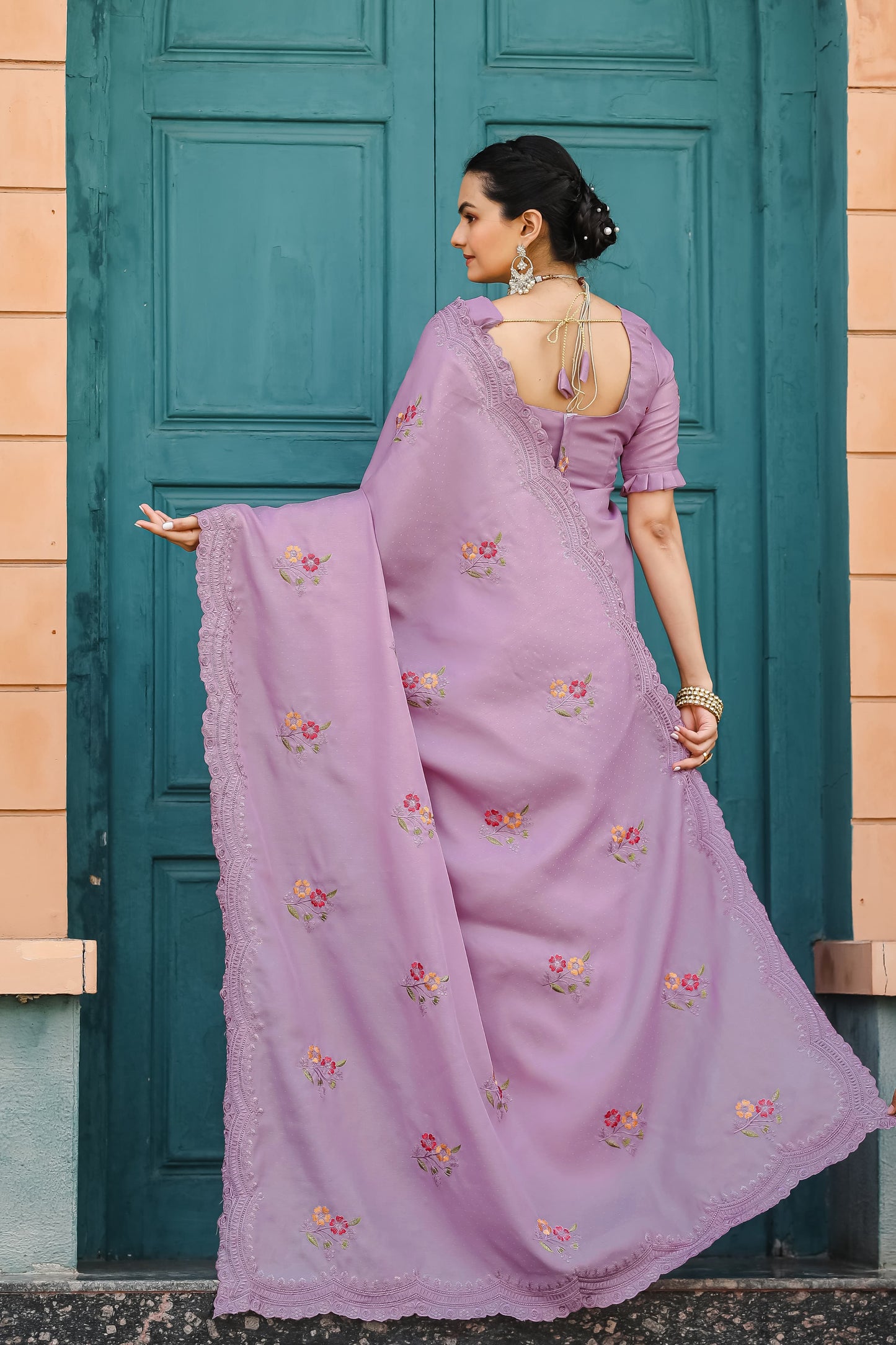Onion Colour Saree for Wedding