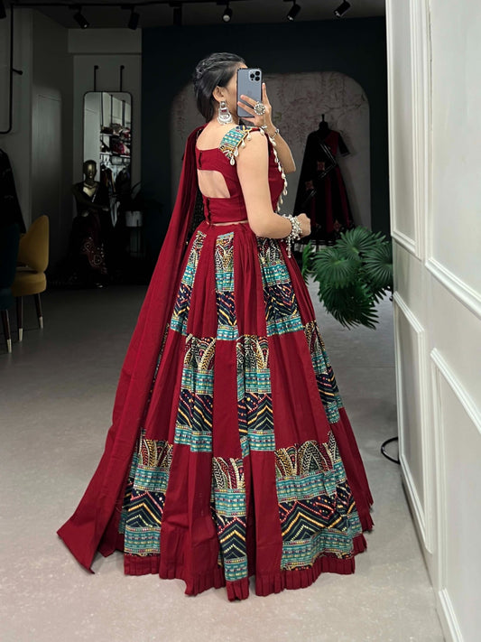 Maroon Lehenga combination