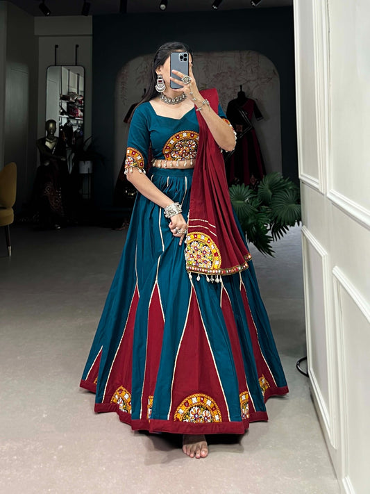 Teal navratri lehenga choli with price