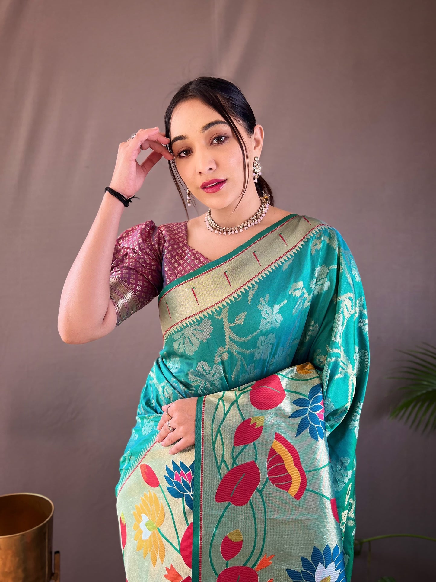 Rama paithani silk saree for women online shopping