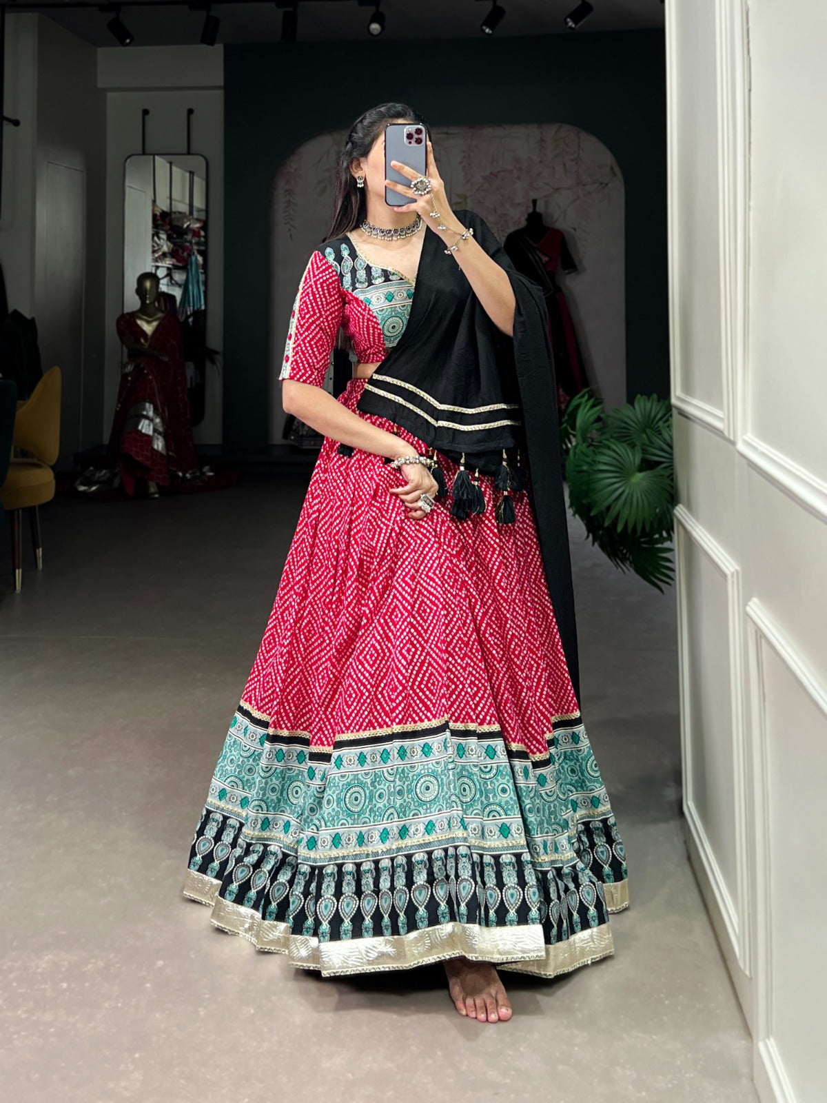 Pink navratri lehenga choli