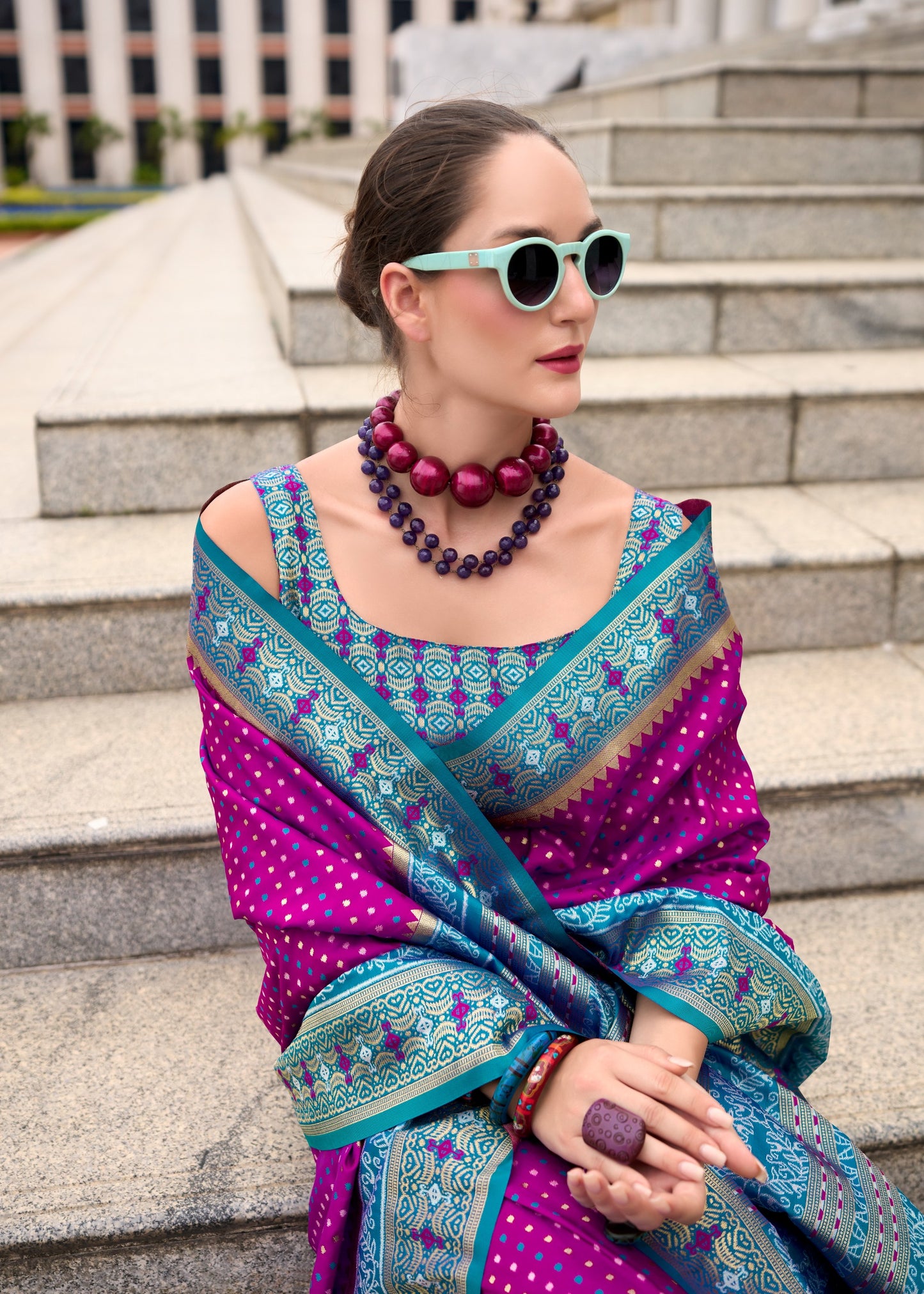 Magenta color saree for wedding