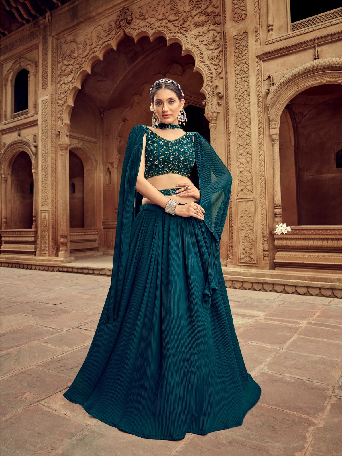 Pure Georgette Lehenga Choli with Dupatta
