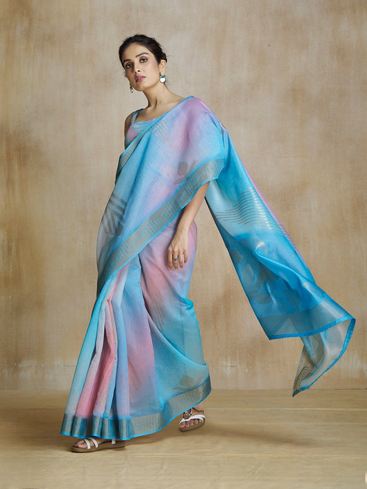 Sky Blue saree for wedding