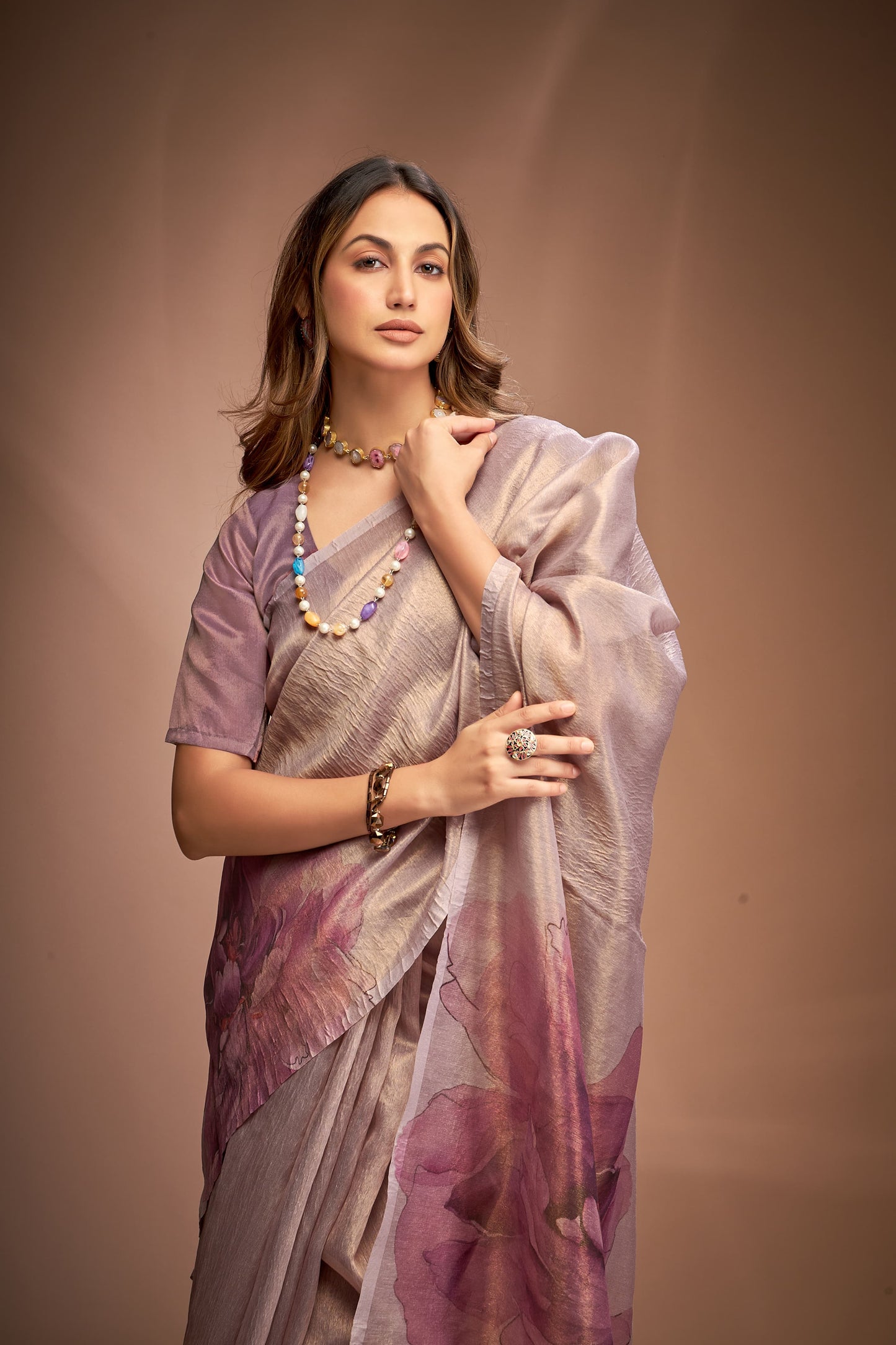 Onion colour Saree for Wedding