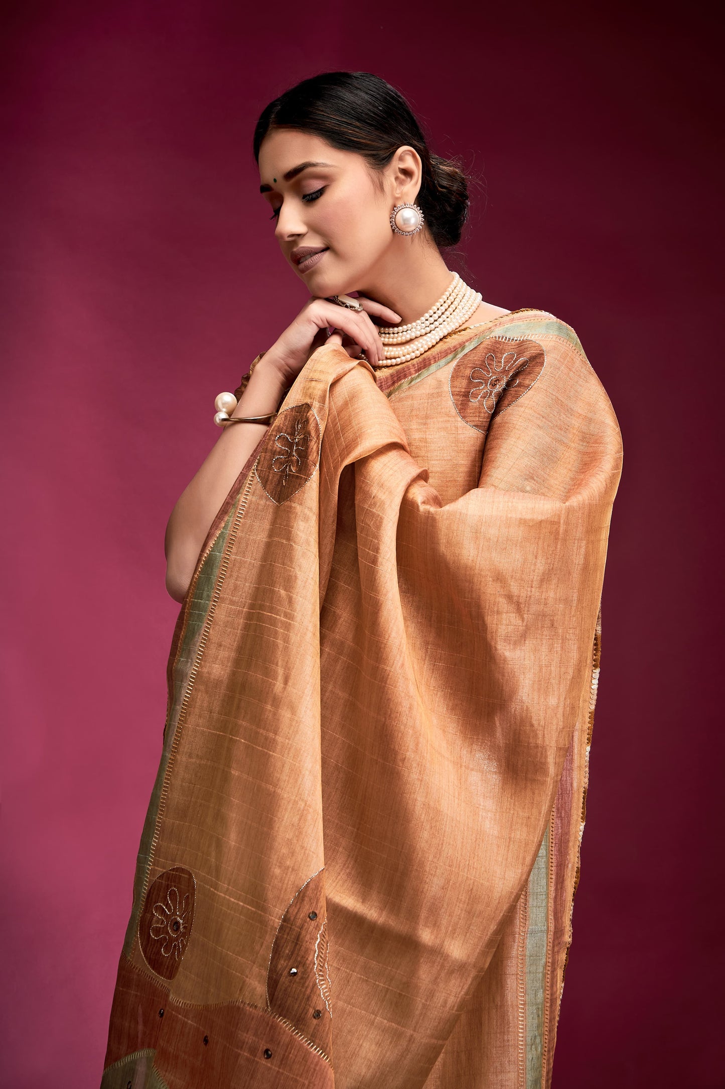 Orange saree Party Wear