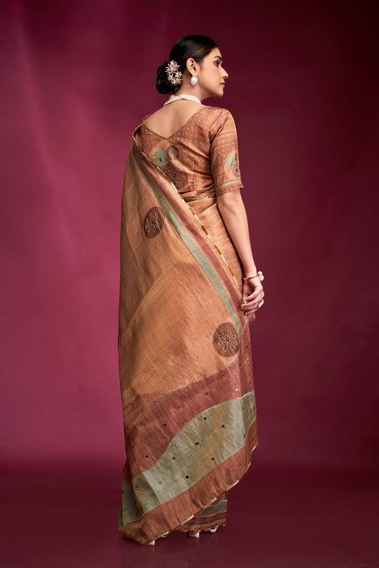 Orange Silk Saree