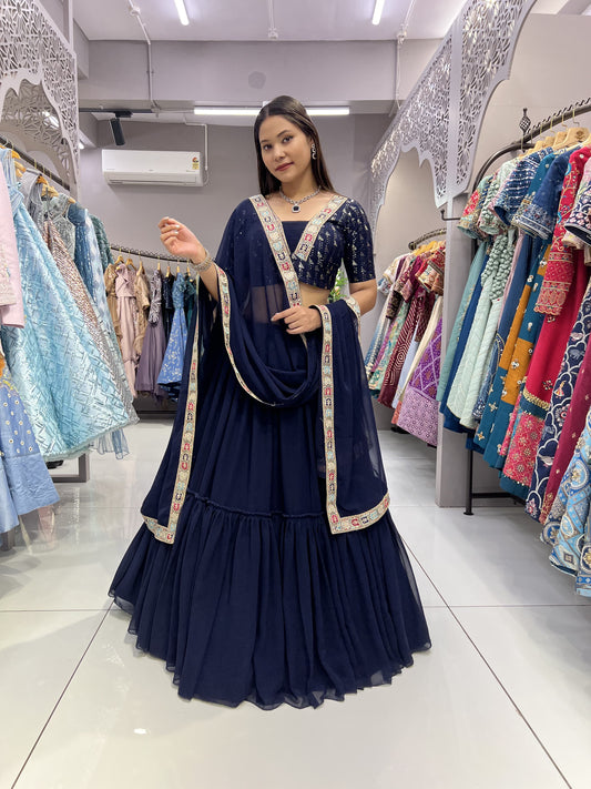 Pure Georgette Lehenga Choli with Dupatta
