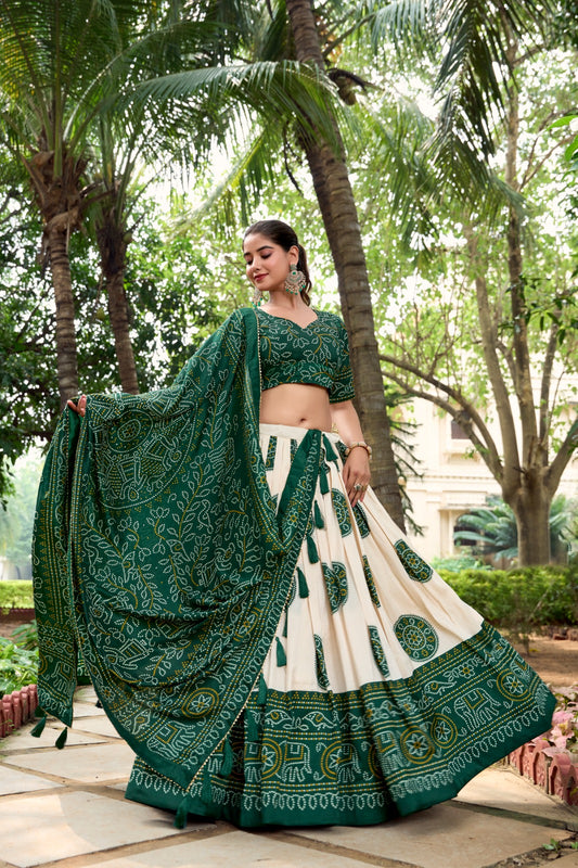 ready to wear lengha choli green