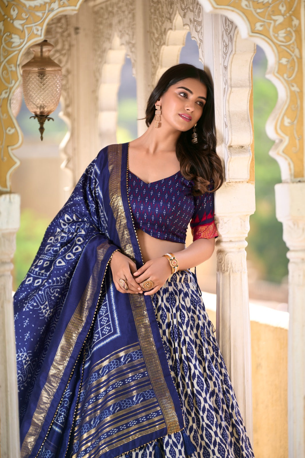 party wear navy blue ghagra choli