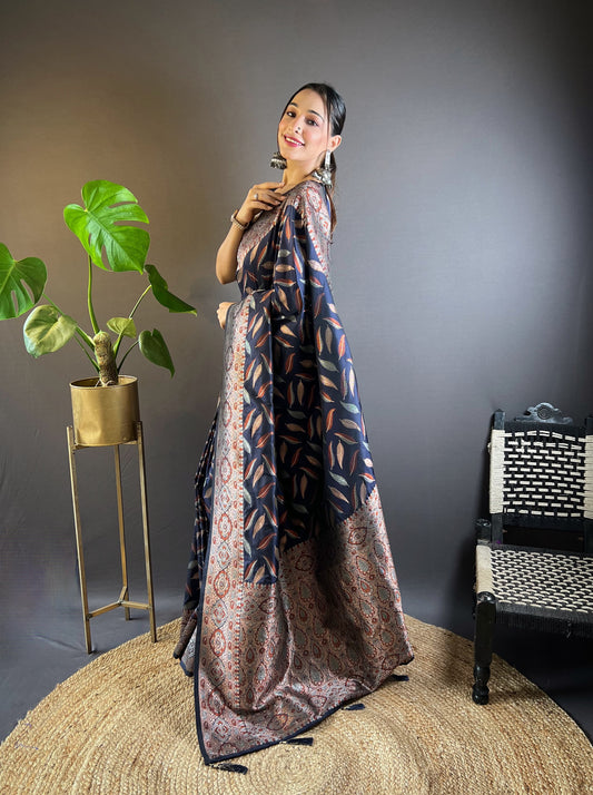 Navy blue saree for Wedding