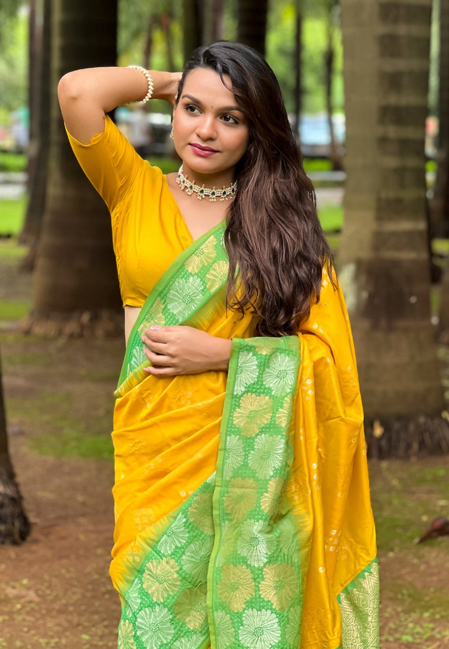 Yellow saree for wedding